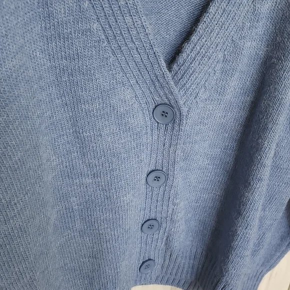 ASOS Design V-Neck Cardigan Puff Sleeve Blue UK 16 | US 12 NEW NWT - Picture 10 of 15